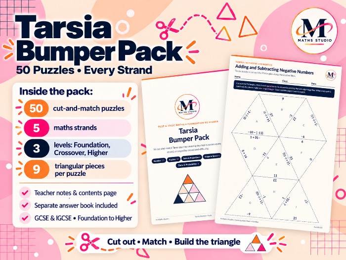 Tarsia Bumper Pack - 50 GCSE & IGCSE Maths Activities