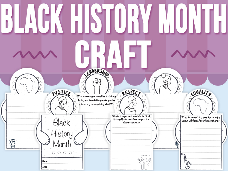 Black History Month Craft Writing Activity SEL 2nd-5th