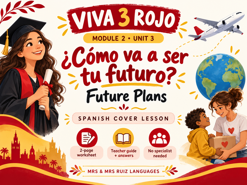 KS3 Spanish Cover Lesson | Viva 3 Rojo Module 2 Unit 3 | ¿Cómo va a ser tu futuro?