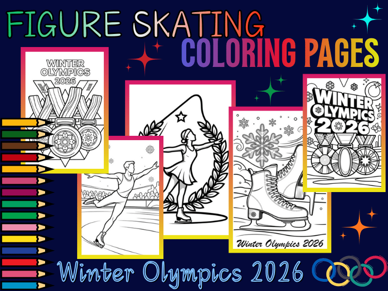 Winter Olympics 2026 Figure Skating Coloring Pages! No Prep | Fun Kids Printable