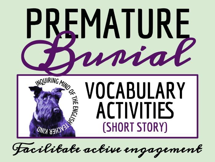 "The Premature Burial" by Edgar Allan Poe Vocabulary Games | Crossword Puzzle | Word Search