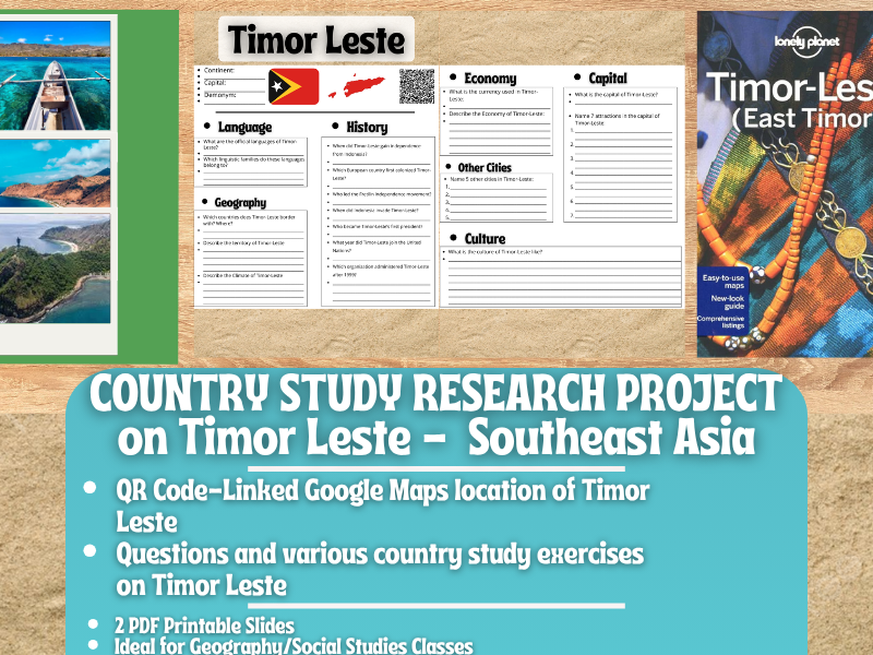 Country Study Research Project - Timor Leste - Social Studies - Southeast Asia