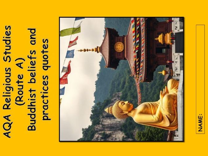 AQA Religious Studies Buddhist beliefs and practices quote task booklet