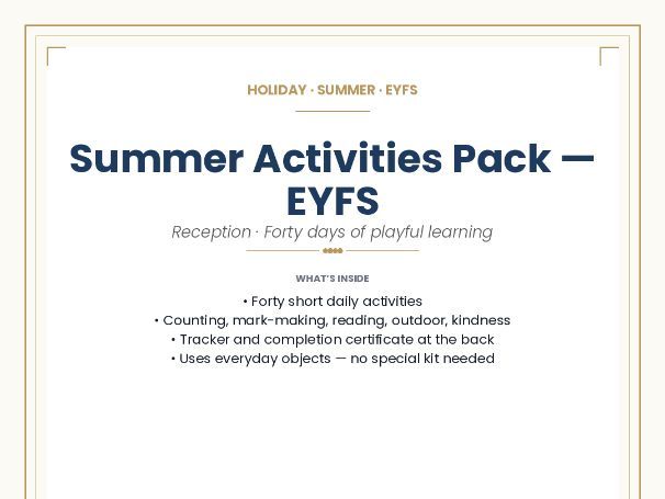 Summer Activities Pack — EYFS