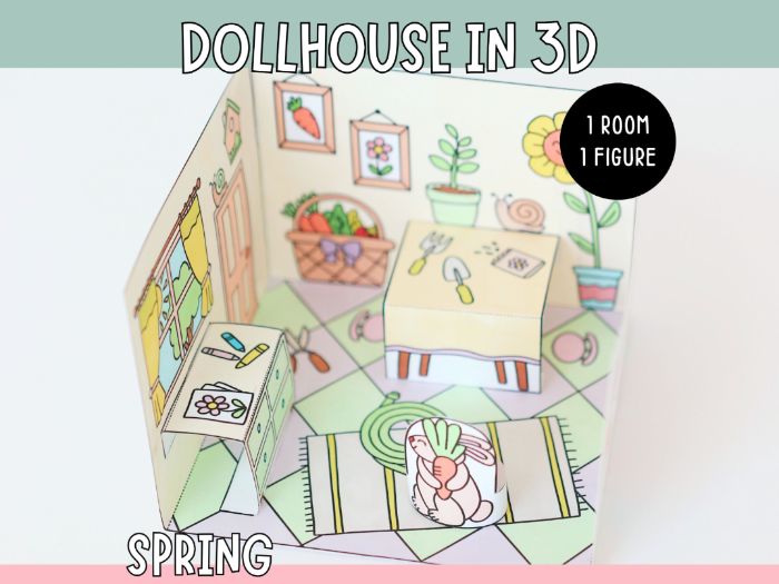 Dollhouse in 3D Craft - Spring