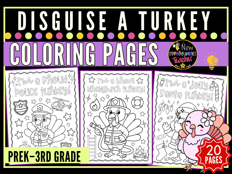 Disguise a Turkey Coloring Pages