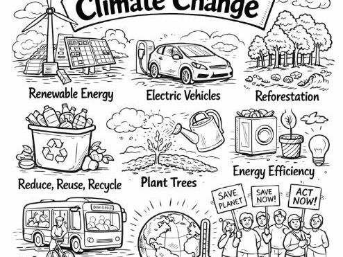 Solutions to Climate Change Colouring Page