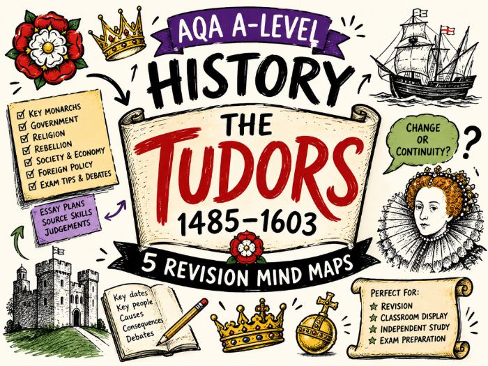 AQA A-level History: The Tudors 1485–1603 Revision Mind Maps
