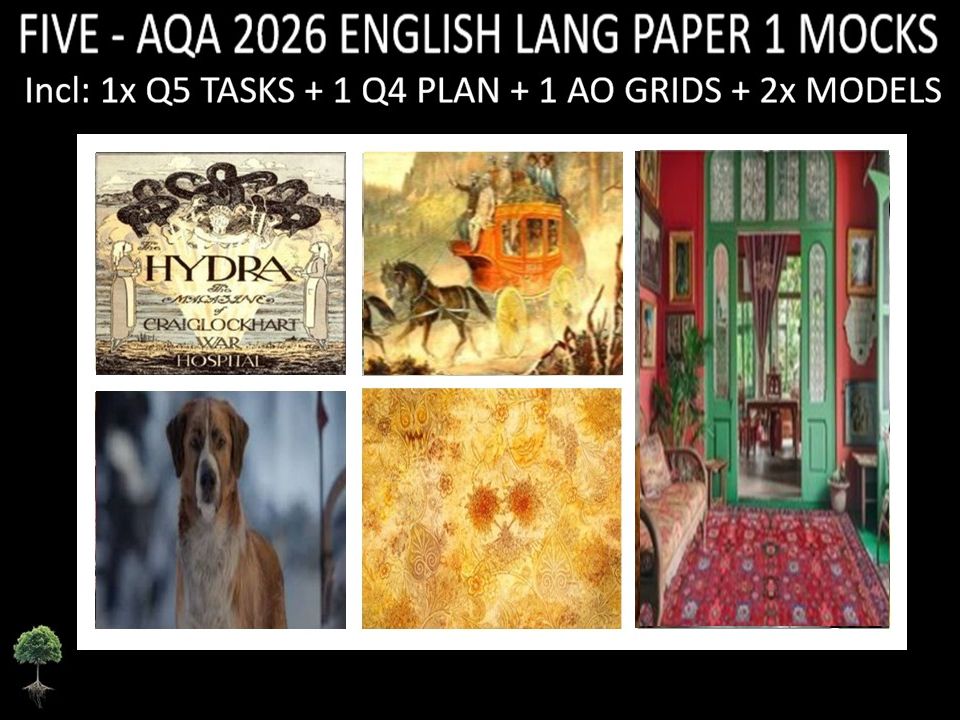 FIVE - AQA PAPER 1 | 2026 FULL MOCKS | Q5 TASKS | Q4 PLAN |AO GRIDS | MODELS