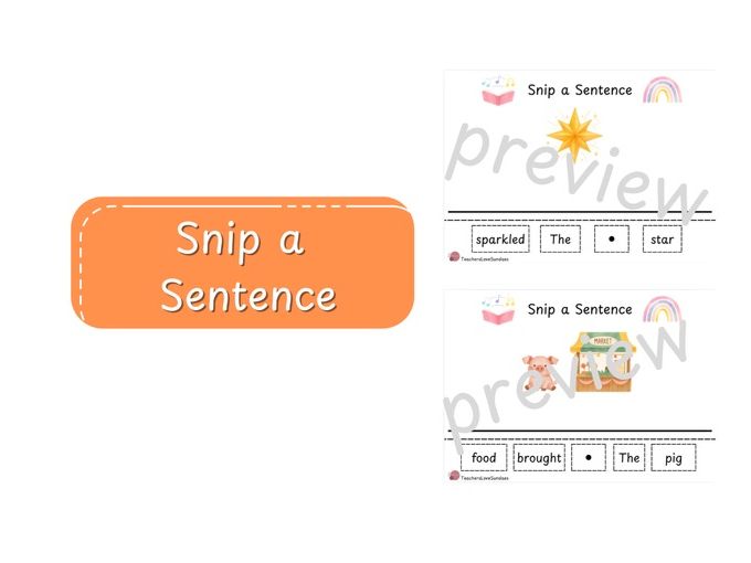 Nursery Rhyme Snip a Sentence