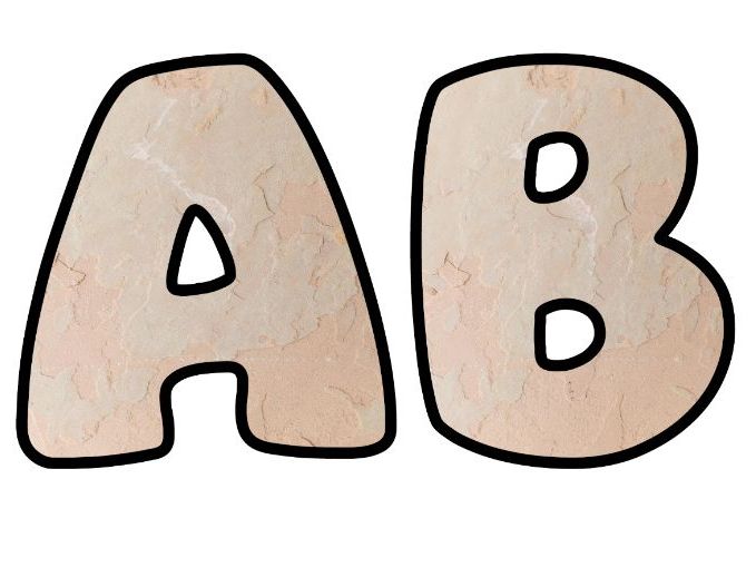 Beige Stone Rock Face Classroom Display | Lettering Set | Upper & Lowercase, 0-9 and Signs