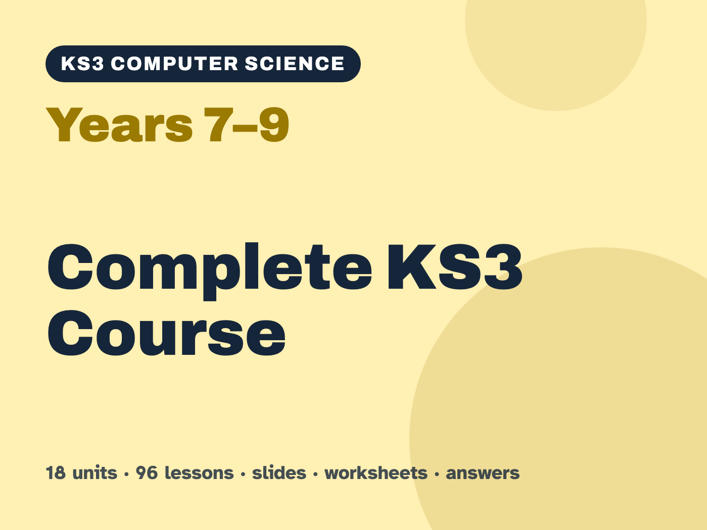 KS3 Computer Science Complete Course Bundle – Years 7–9, 96 lessons