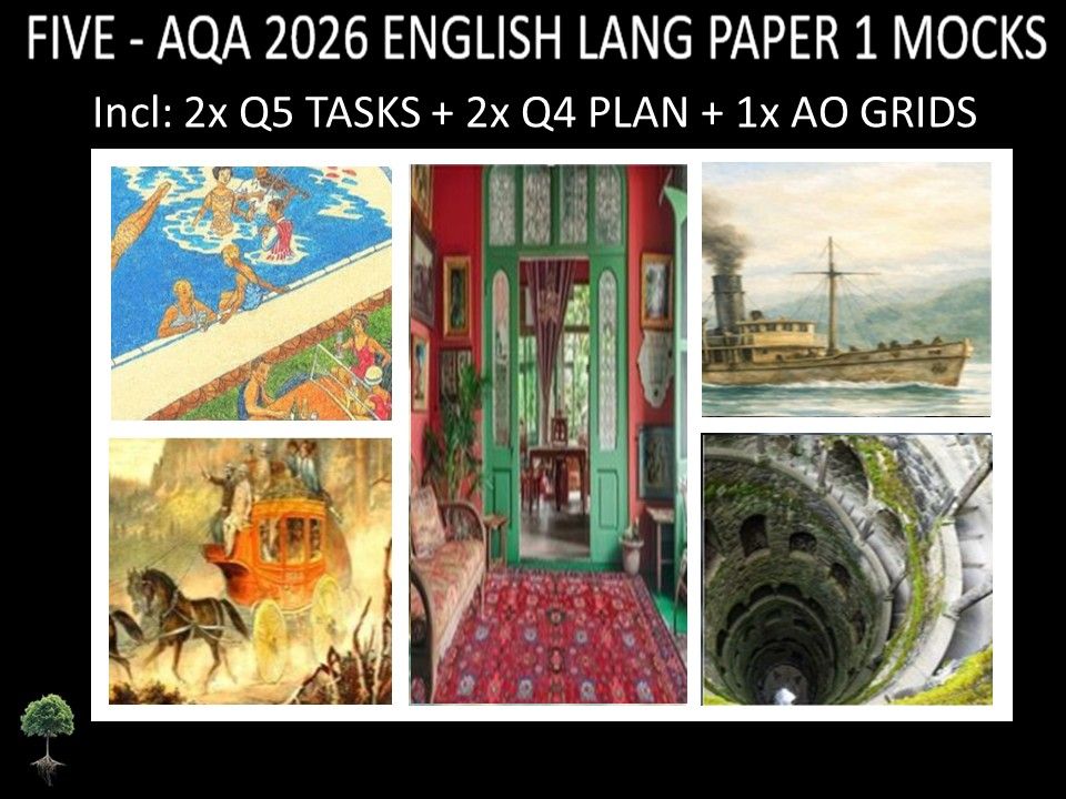 FIVE - AQA PAPER 1 | 2026 FULL MOCKS | Q5 TASKS | Q4 PLAN | AO GRIDS