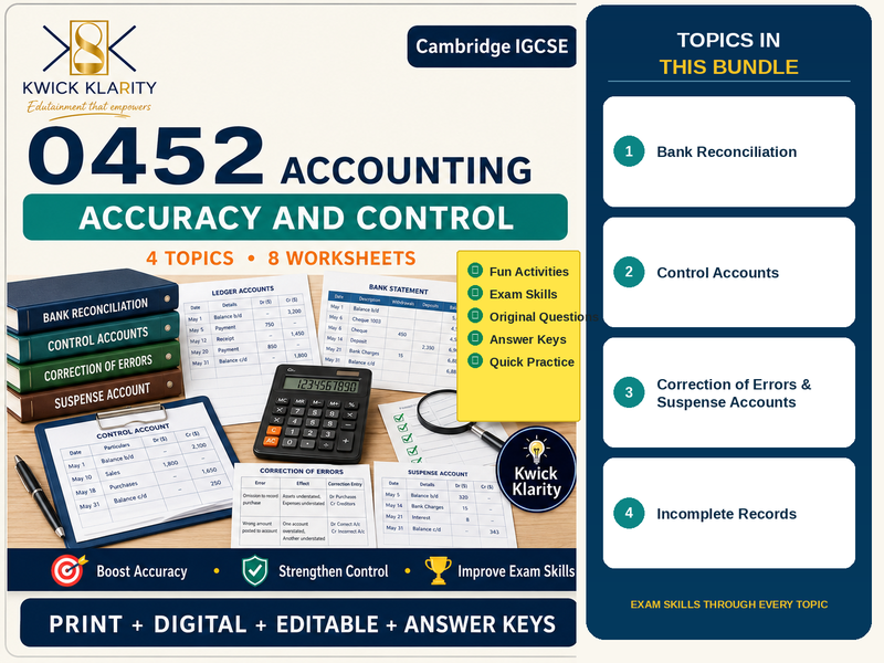 Cambridge IGCSE Accounting 0452 - Accuracy & Control - Print + Digital