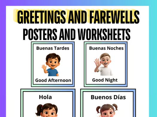 Farewells and Greetings In Spanish | Spanish Worksheets Greetings and Farewells