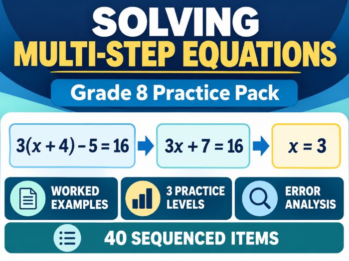 Multi-Step Equations: Differentiated Practice