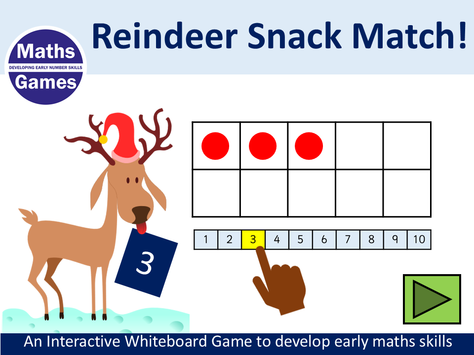 Ten-frame Reindeer Snack Match