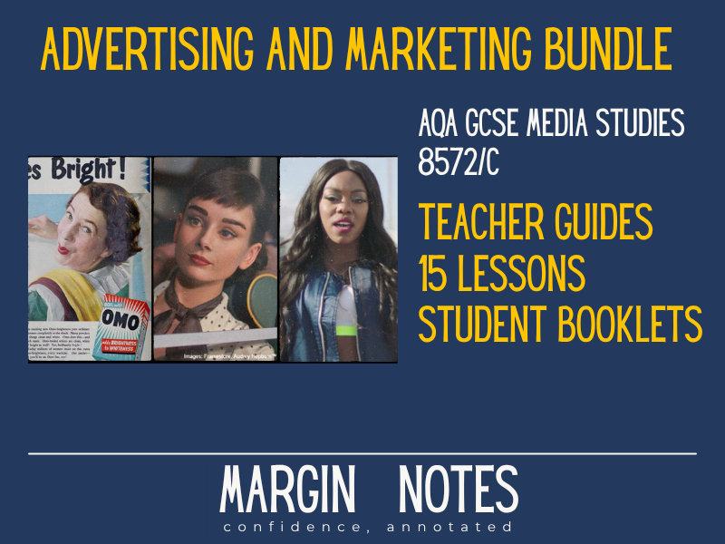 AQA GCSE Media Studies | Advertising & Marketing CSP Bundle | Galaxy, Represent, OMO (8572)