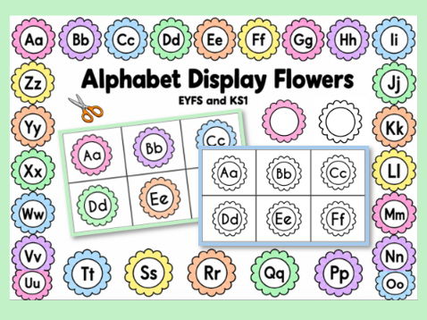 Alphabet Display Flowers -Colour and B/W