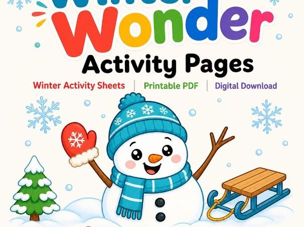 Winter Wonder Activity Pages | Winter Activity Sheets | Printable PDF | Digital Download
