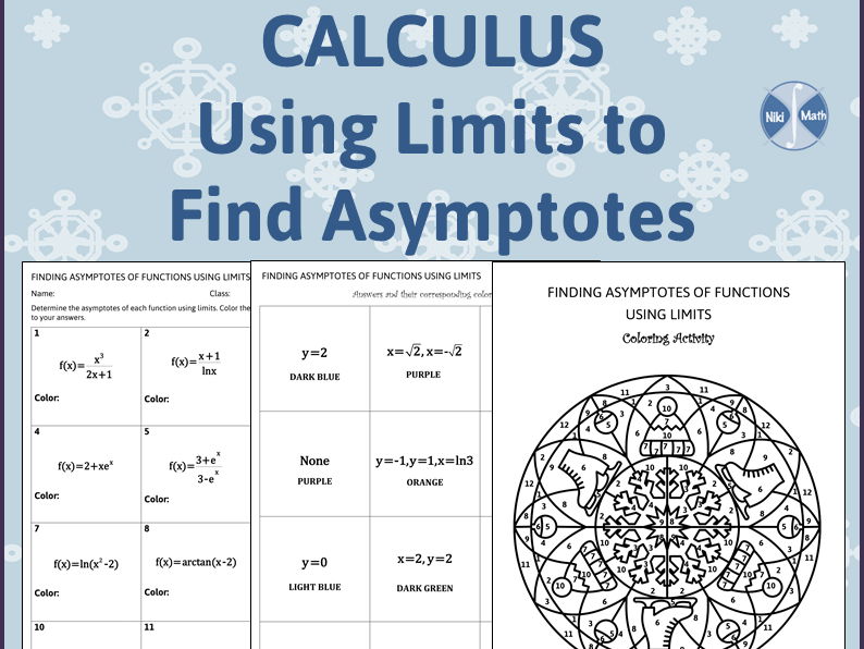 Calculus: Using Limits to Find Asymptotes - Color by Code