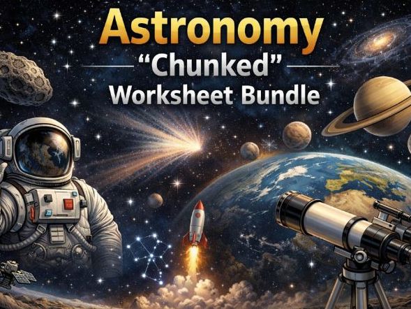Astronomy Worksheet Bundle "Chunked"