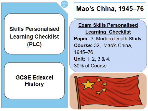 Skills Personalised Learning Checklist Edexcel GCSE History - Mao’s China, 1945–76 (32)