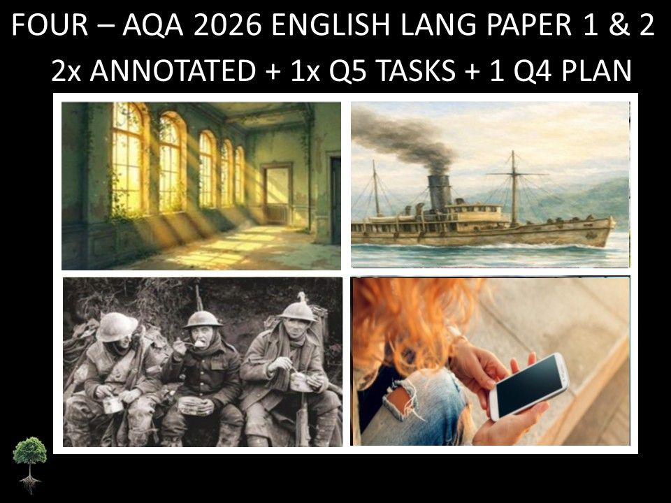 FOUR - AQA PAPER 1 & 2 | 2026 FULL MOCKS | ANNOTATED | Q5 TASKS | Q4 PLAN