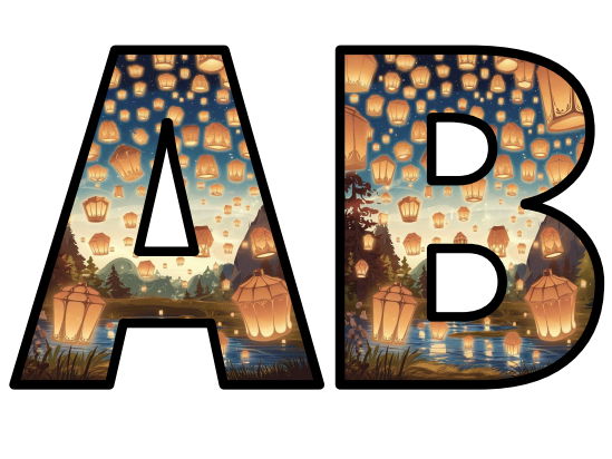 Lanterns Sky Filling Flying Candle Wish Tangled Lettering Set Display ...