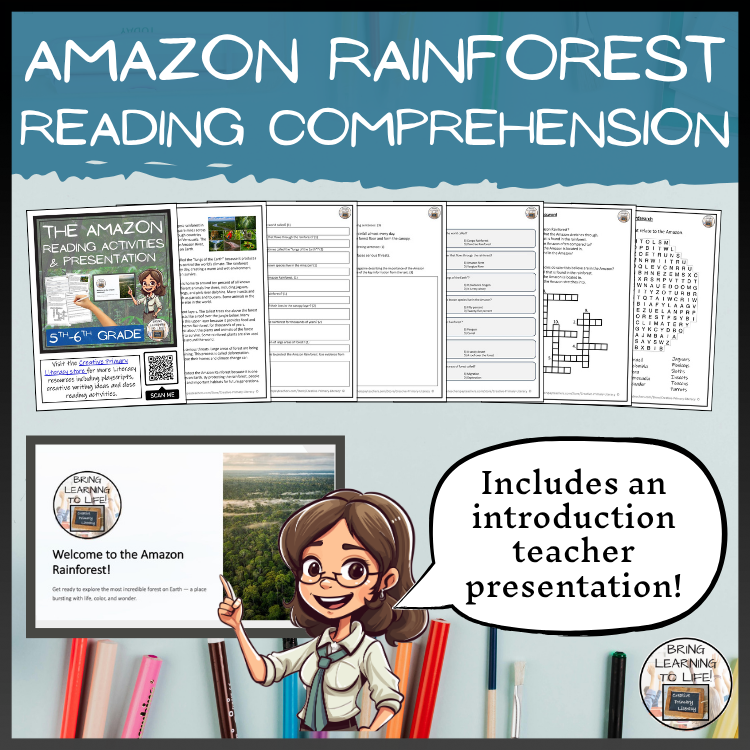 Amazon Rainforest Reading Comprehension Activities | Year 5 or Year 6 ...
