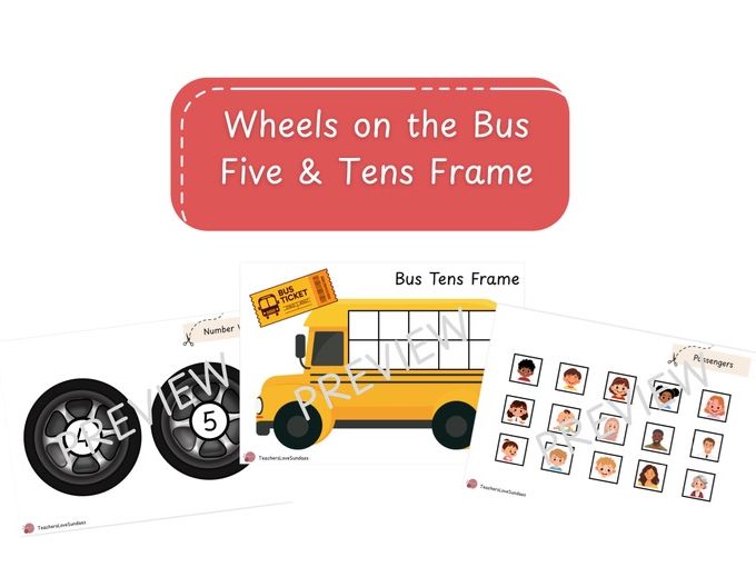 Wheels on the Bus Five & Tens Frame