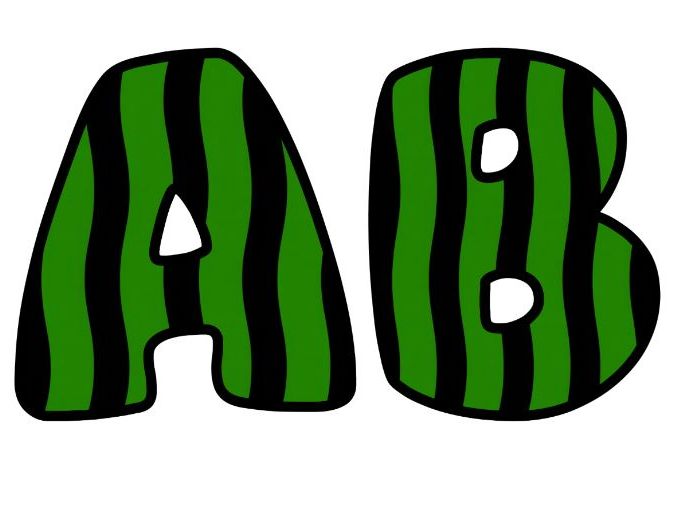 Green Black Wavy T Lettering Set for Classroom Display | Upper & Lowercase, 0-9 and Signs