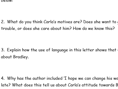 Formal Letter Comprehension Task