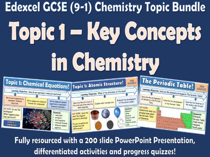 Edexcel GCSE (9-1) Chemistry Topic 1 Bundle