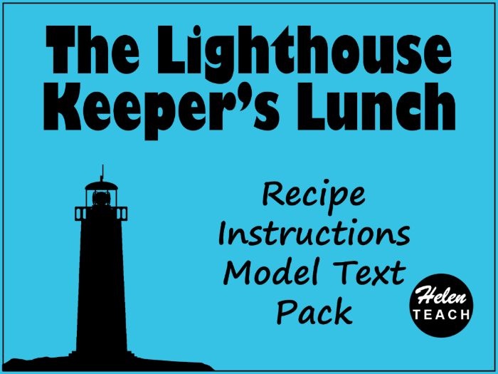 The Lighthouse Keeper's Lunch | Recipe Instructions Model Texts & Planning Pack