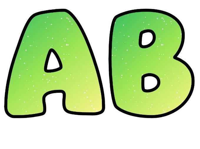 Lime Sorbet Gradient Bubble Letters | Patterned Bulletin Board Letters | Classroom Display Pack