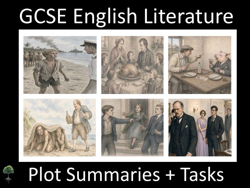 GCSE English Literature: Plot Summaries + Tasks Bundle