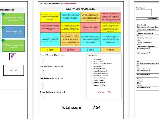 AQA A Level Business NEW specification 7137 and 7138: Y12 Starter pack