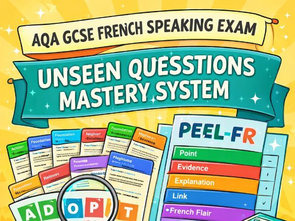 AQA GCSE French Speaking Exam: Questions Mastery System (ADOPT + PEEL-FR) | Full Lesson + Answers