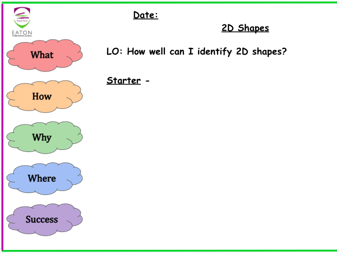 Primary - Naming 2D Shapes