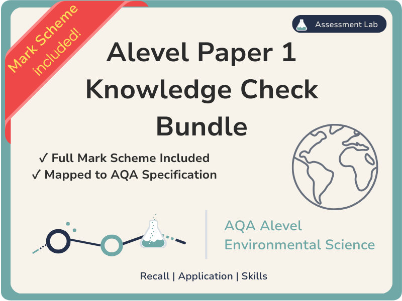AQA Alevel EnvSci - Paper 1 Knowledge Check Bundle
