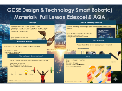 GCSE Design & Technology Smart (Robotic) Materials | Full Lesson | Edexcel & AQA | CloudForge