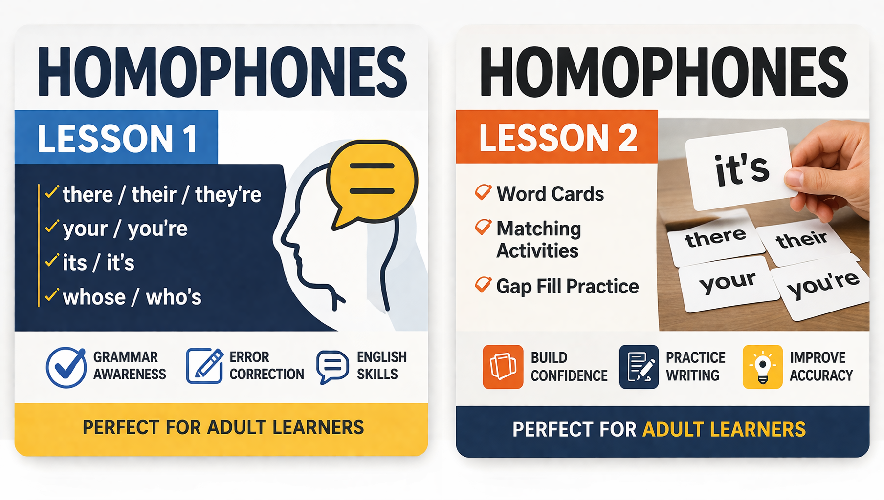 Homophones Lesson Bundle (2 Lessons) | ESOL / EAL Grammar Pack | there their they’re | your you’re | its it’s | Worksheets, Activities & Games