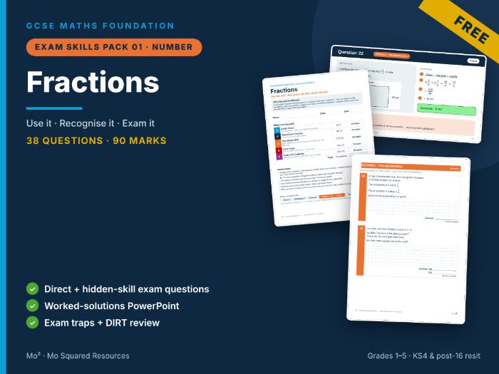 Exam Skills Pack 01: Fractions – GCSE Maths Foundation