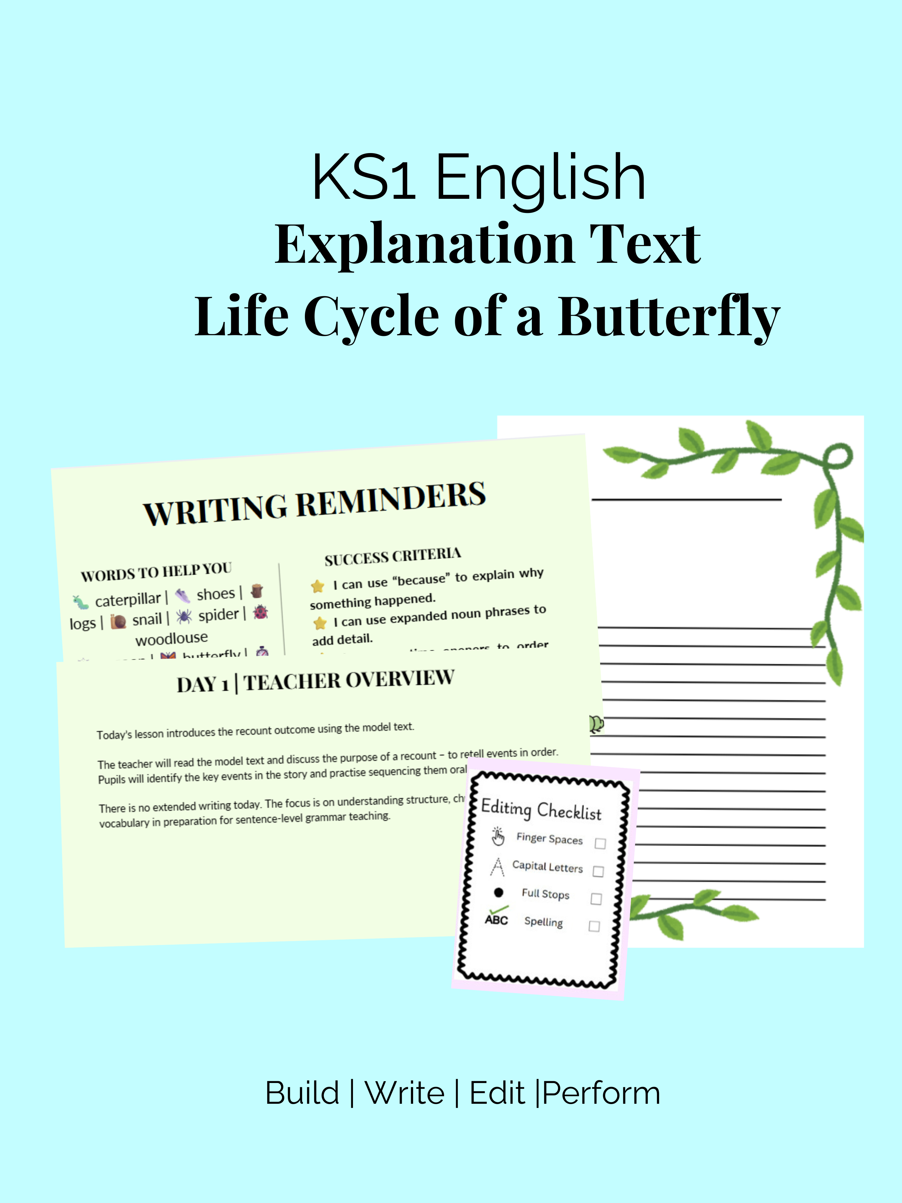 Understanding Text Ks1 KS1 Explanation Text Unit - The Life Cycle of a Butterfly (8 Lesson ...