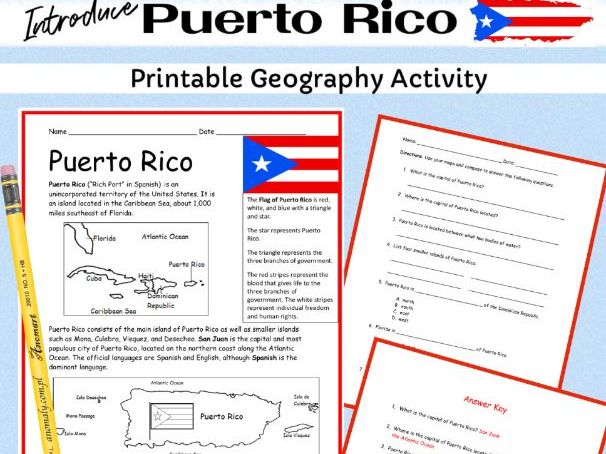 PUERTO RICO - Introductory Geography Worksheet