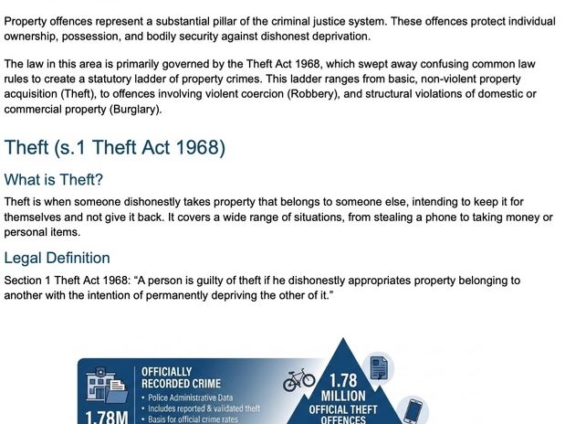 A Level Law: Criminal Law – Property Offences (WJEC/Eduqas/AQA/OCR)