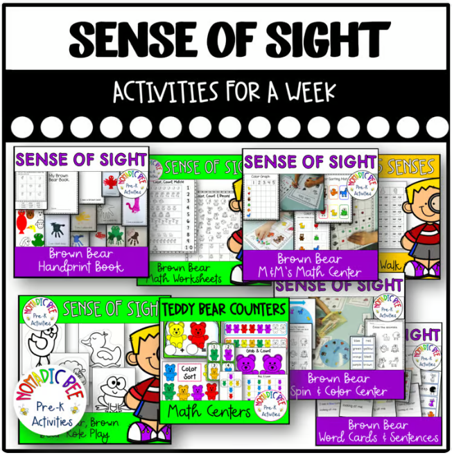 Sense of Sight Lesson Plan, Centers, Worksheets and Activities for a ...