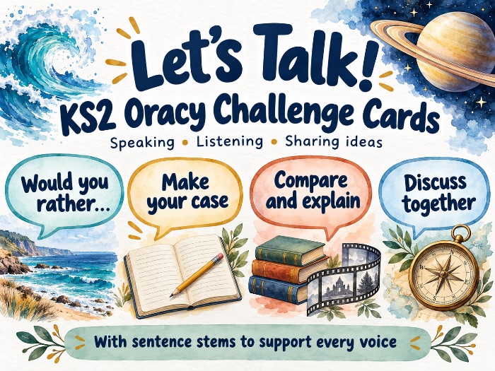 Let’s Talk! KS2 Oracy Challenge Cards | Discussion, Reasoning & Sentence Stems