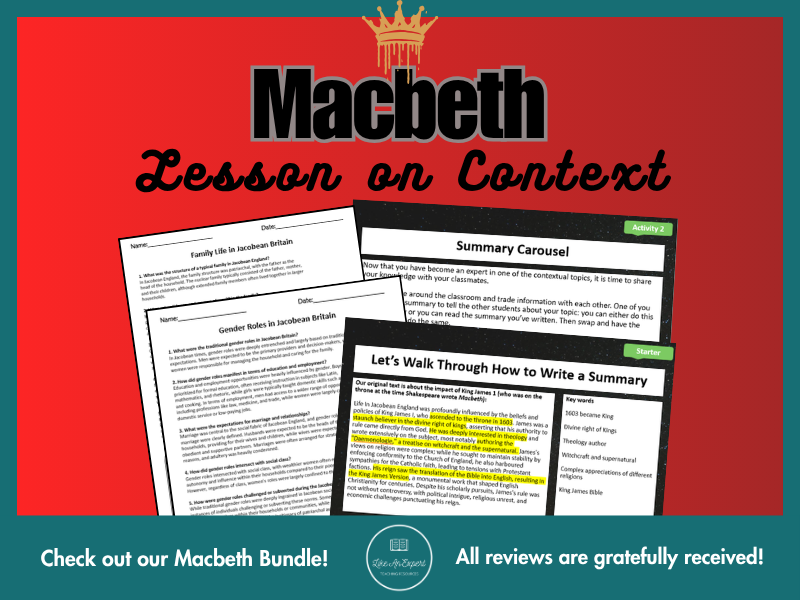 The Context of Macbeth: Complete Lesson